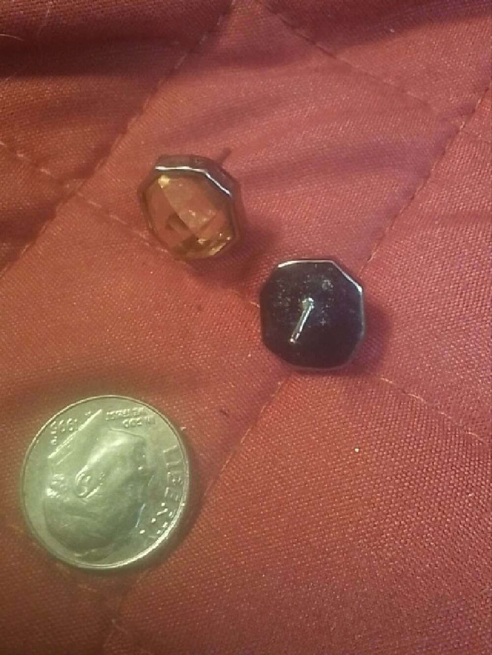 Gold-Tone Faceted Stud Earrings - Women Jewelry - Picture 2 of 2